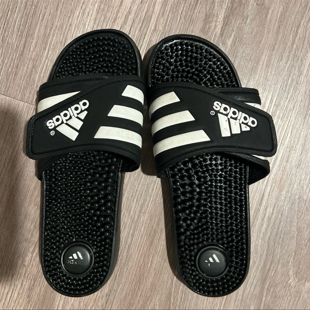 Adidas Black and White Women's Slides